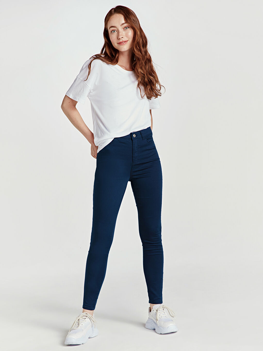 Lacivert Jüpiter Süper Skinny Fit Kadın Jean Pantolon-1