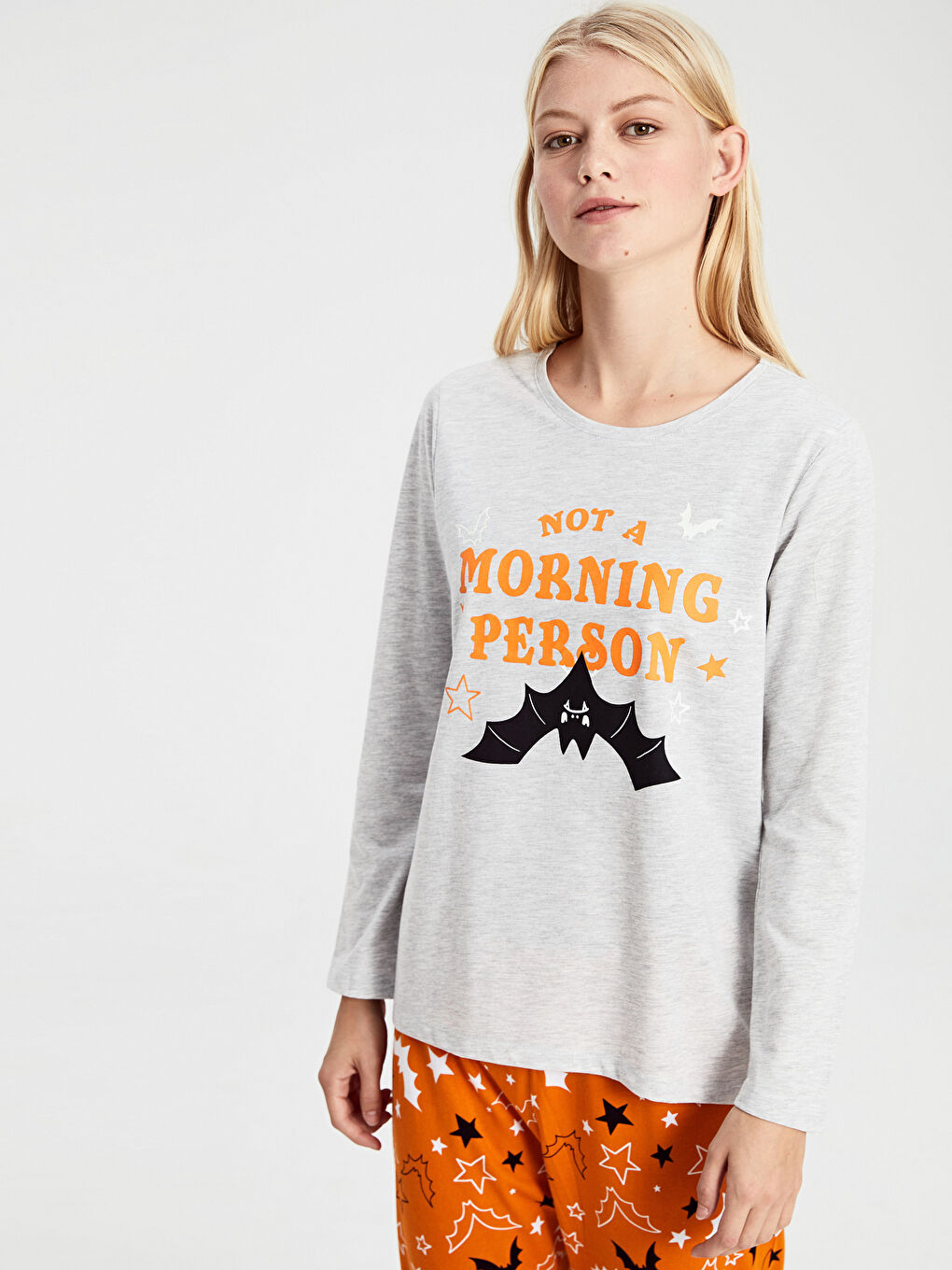 Gri Kadın Pijama Takım-2