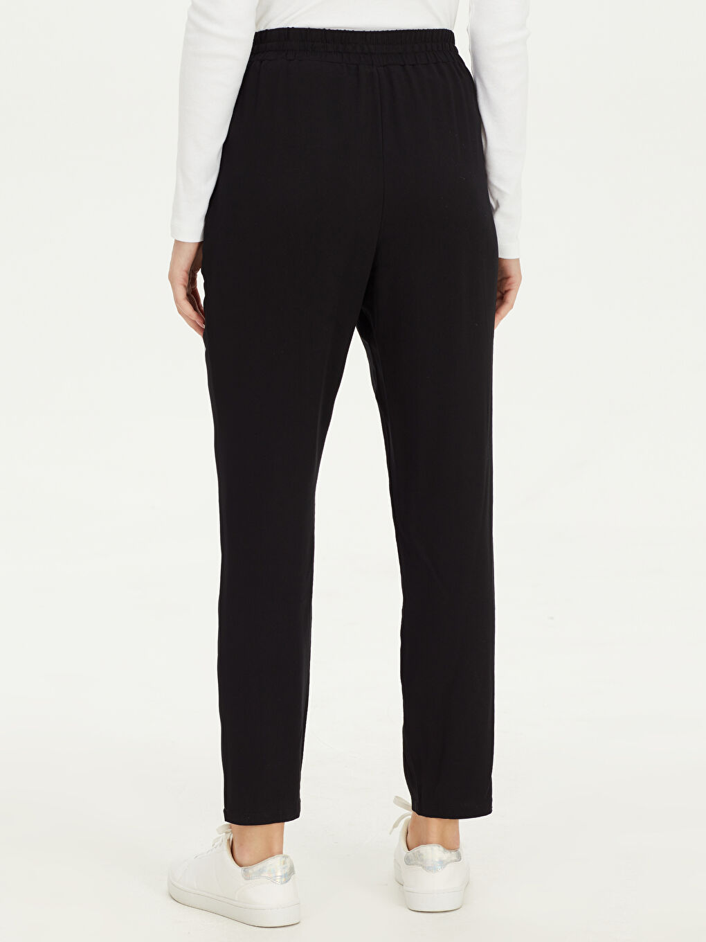 Siyah Mom Fit Kadın Pantolon-3