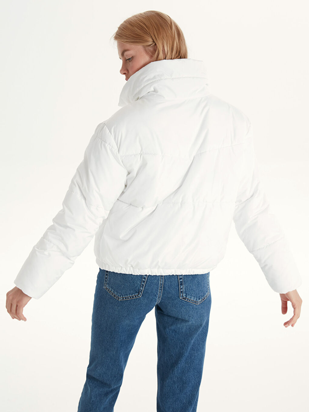 Beyaz Şişme Mont-6