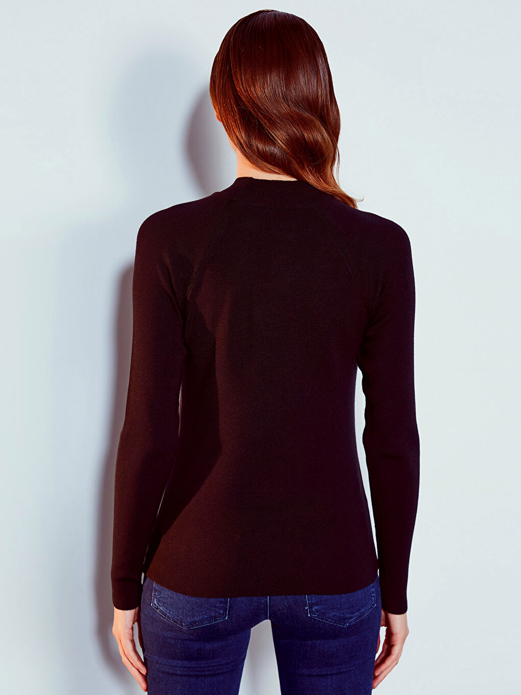 Свитер с круглым вырезом и длинным рукавом для женщин-3