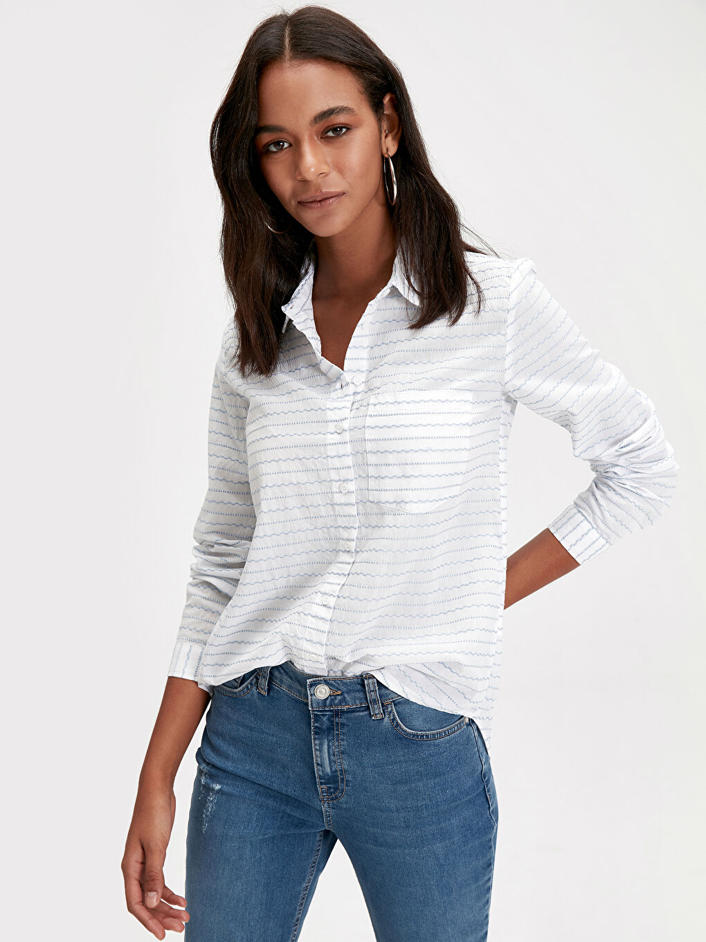 Mavi Çizgili Gömlek-1