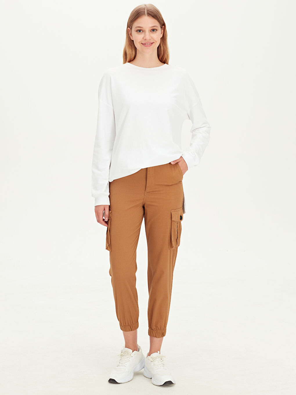 Bej Kargo Pantolon-1