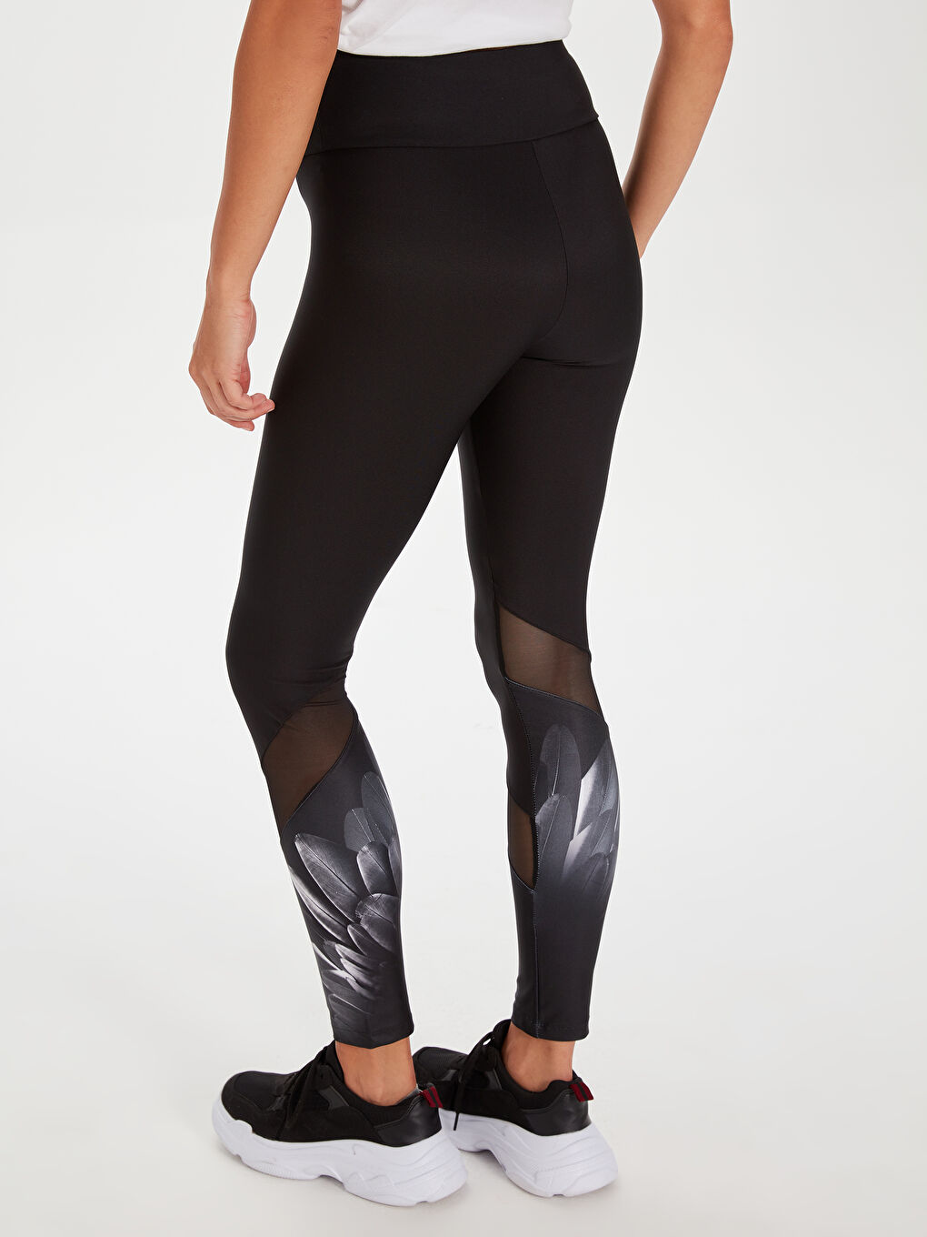 Женщины Черный Спортивные леггинсы-4