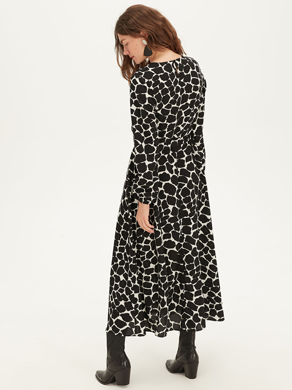 Robe en Crêpe à Manches Longues pour Femmes Ajustement Standard-4