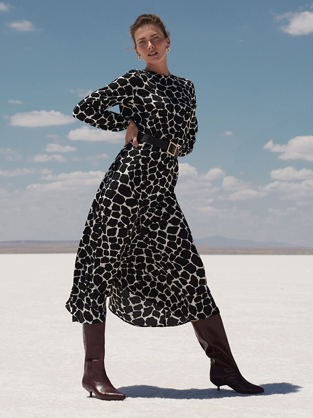 Robe en Crêpe à Manches Longues pour Femmes Ajustement Standard