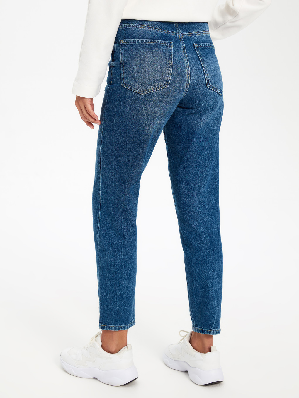 İndigo Mom Fit Kadın Jean Pantolon-2