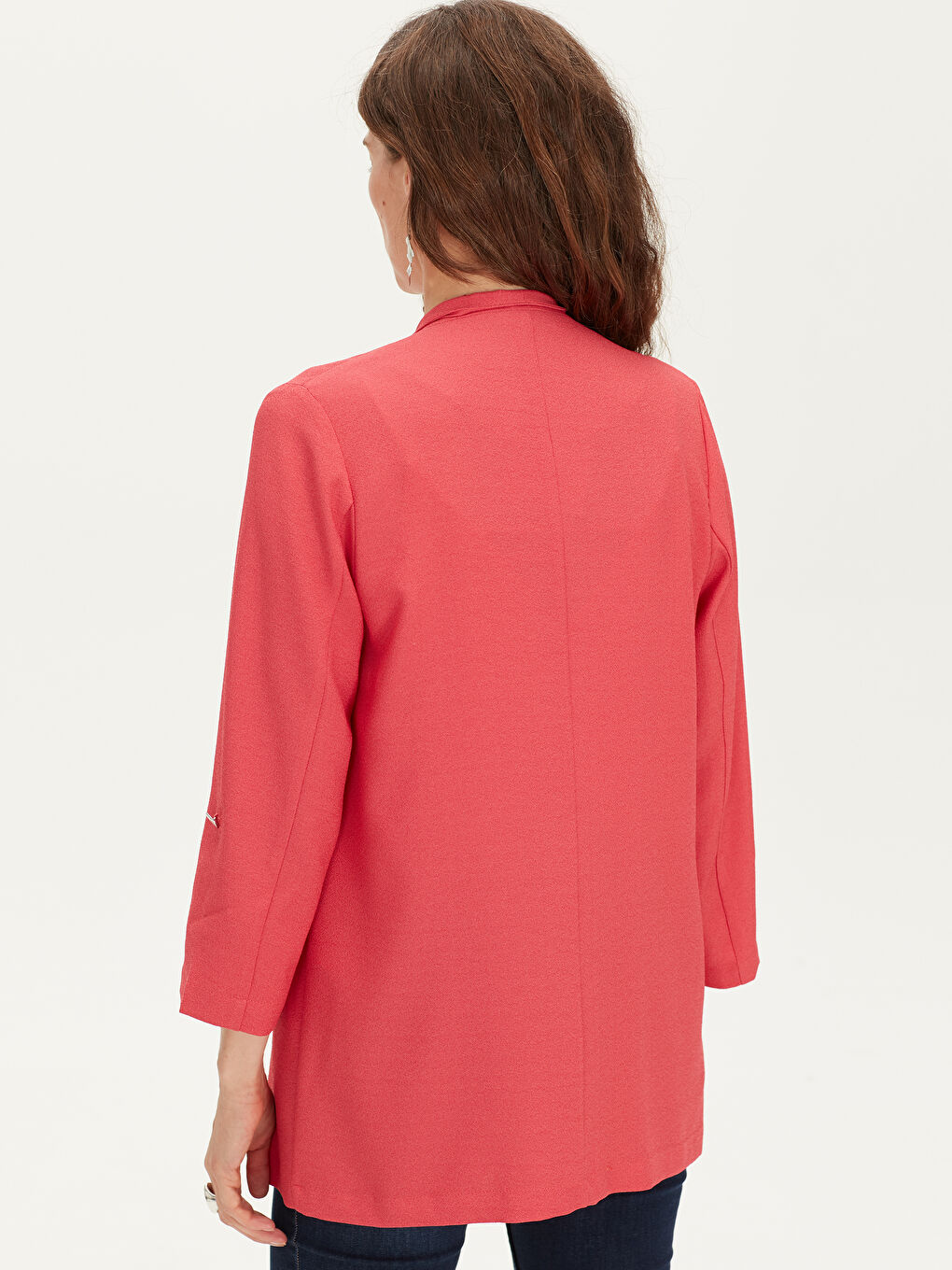 Әйелдерге арналған шаль жаға стандартты пішім ұзын жең пиджак-3