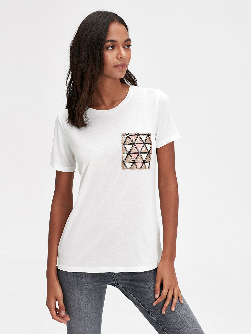 Жінка СІРО-ЖОВТИЙ Футболка