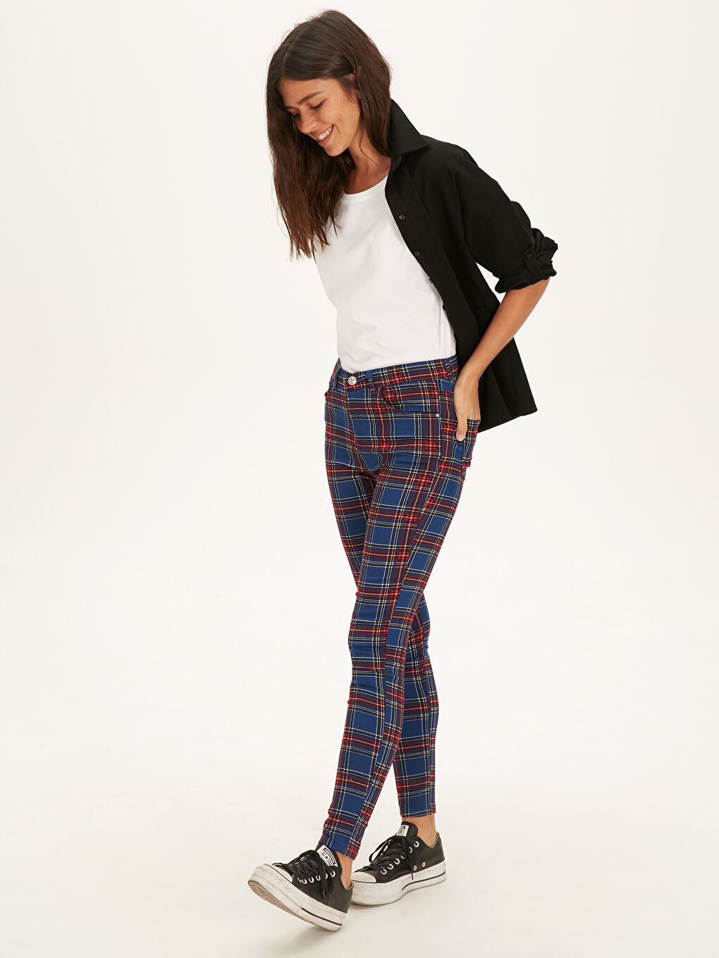 LCW Vision Extra Slim Fit Gabardine Women's Trousers -9WJ748Z8-LPA