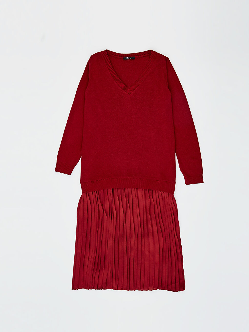 Әйелдерге арналған ұзын жеңді v жағалы көйлек-1