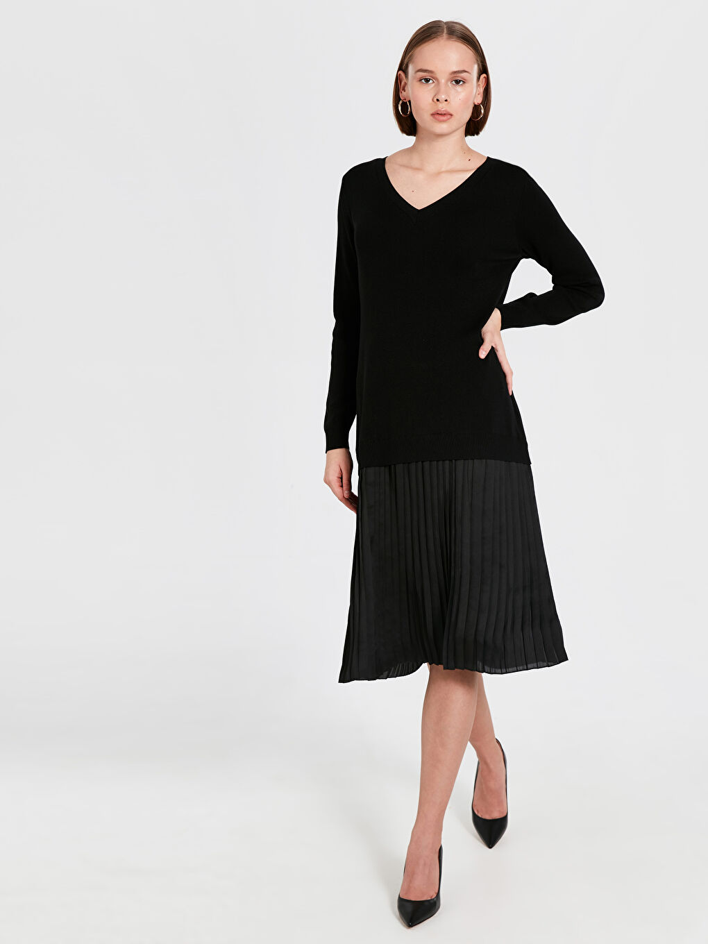 V-Neck Long Sleeve Women's Dress