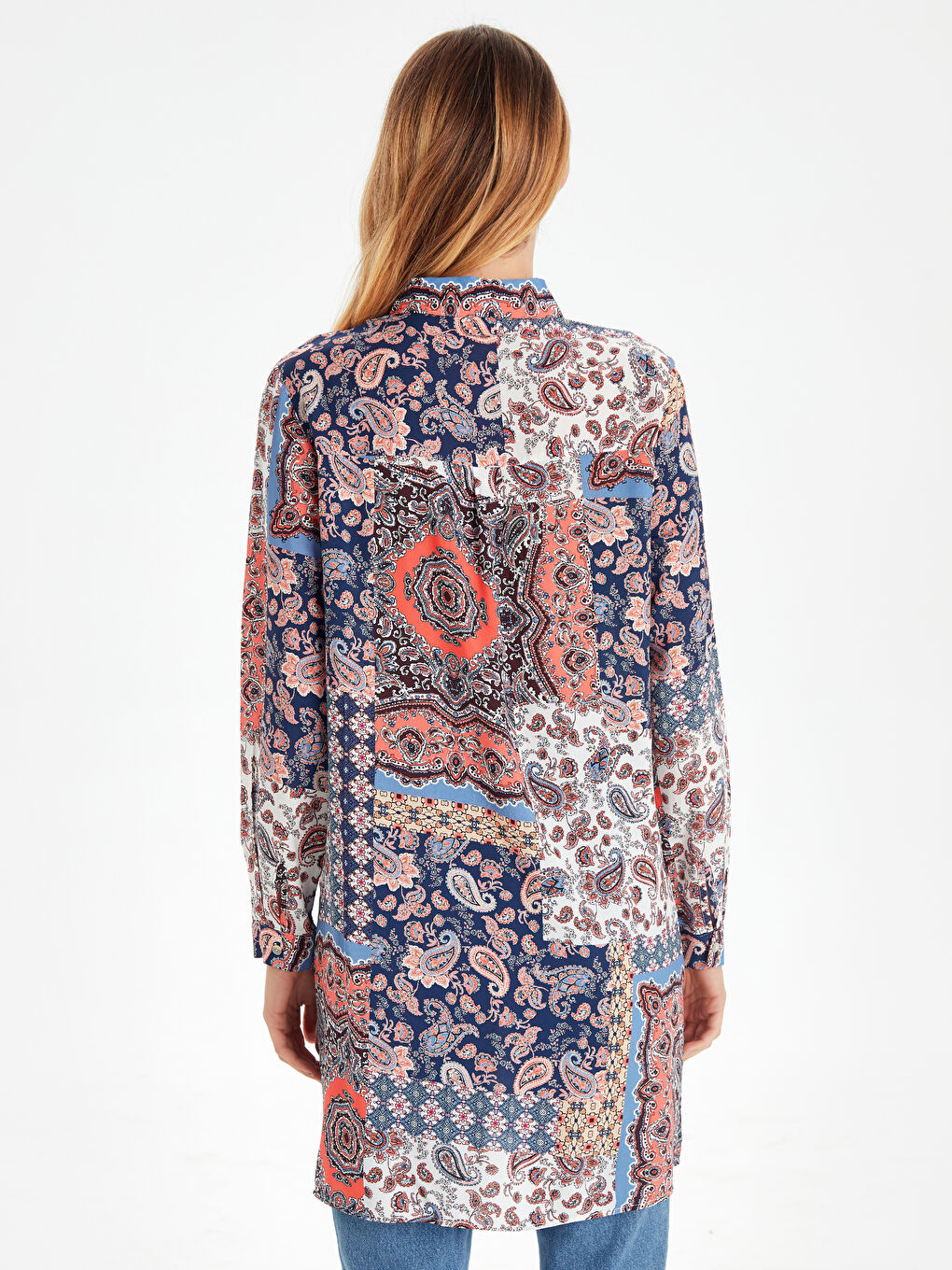 Kahverengi Kiremit Baskılı Tunik-2