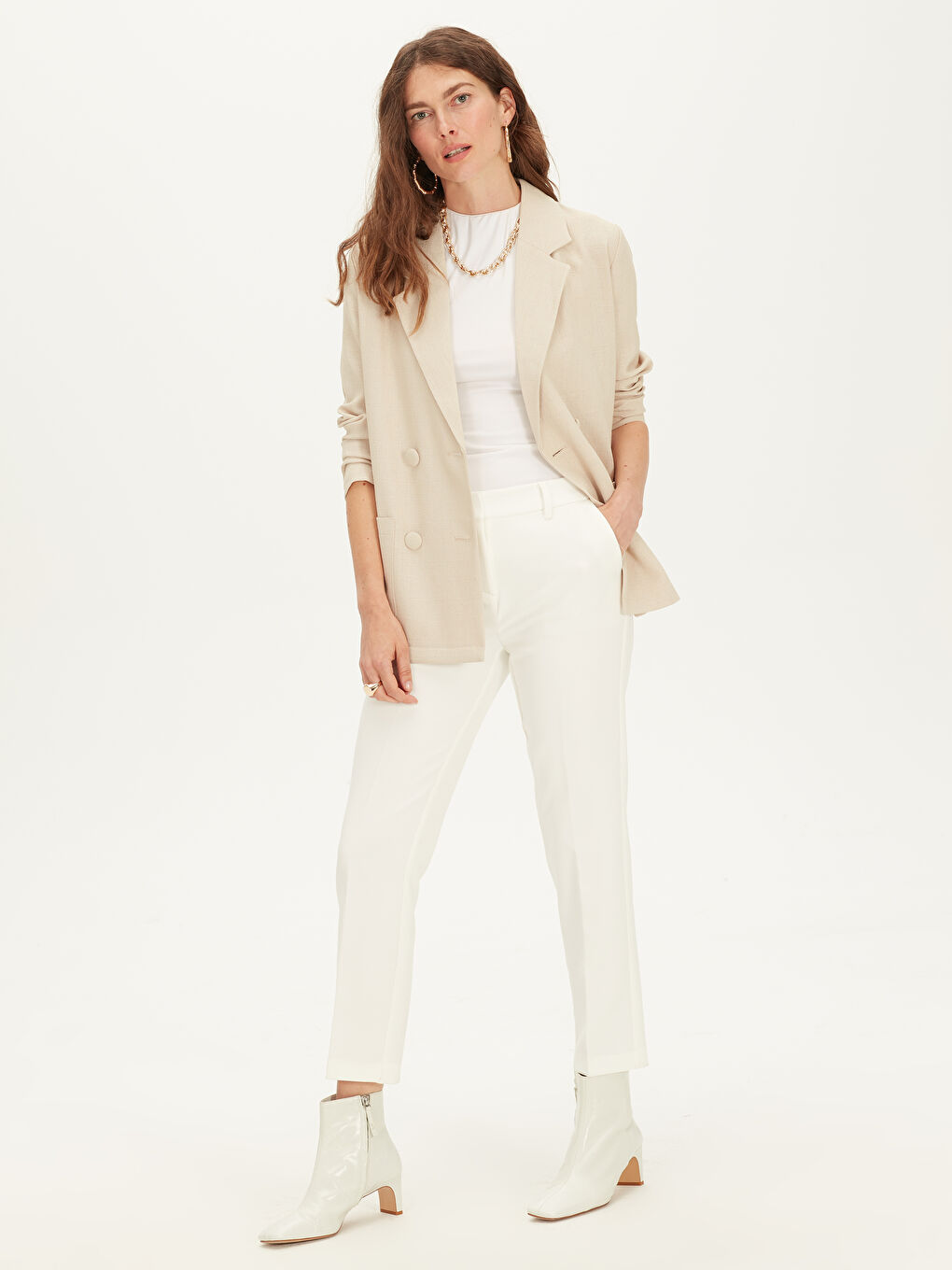 Женщины Белый Брюки