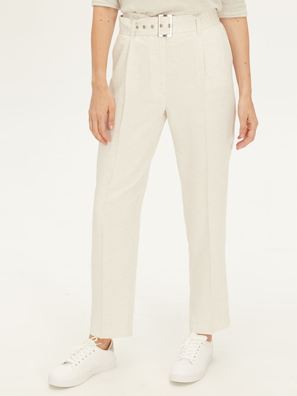 Woman BEIGE Trousers-1
