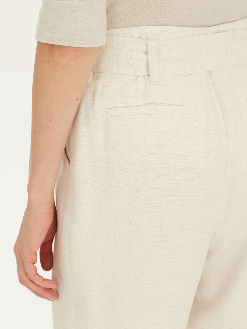 Woman BEIGE Trousers-3