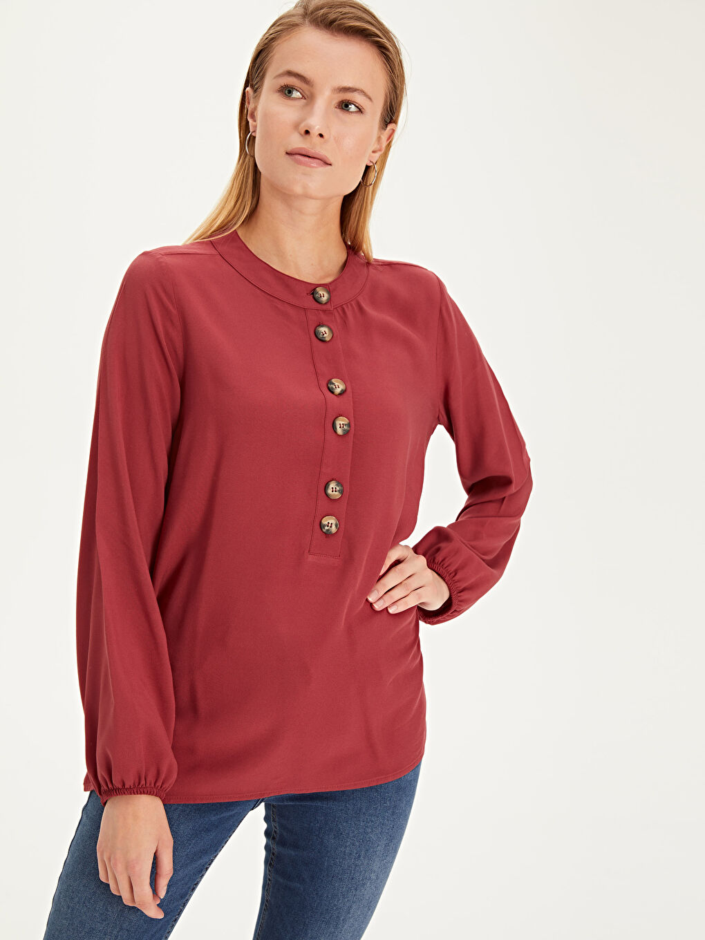 Açık Bordo Bluz-1