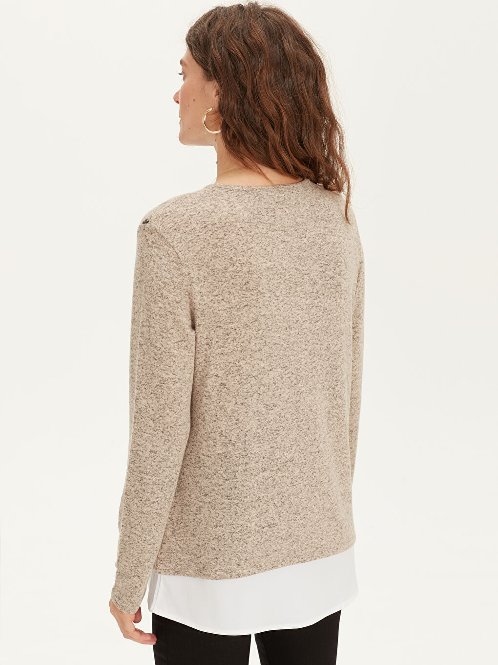 Crew Neck Printed Long Sleeve Women's T-Shirt-2