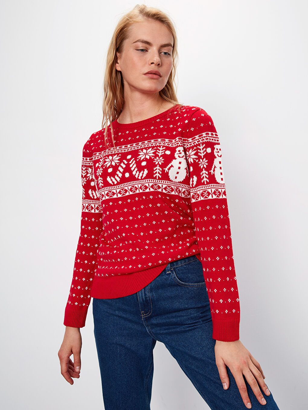 LCW Vision Crew Neck Long Sleeve Women's Sweater -9WK327Z8-MQ5