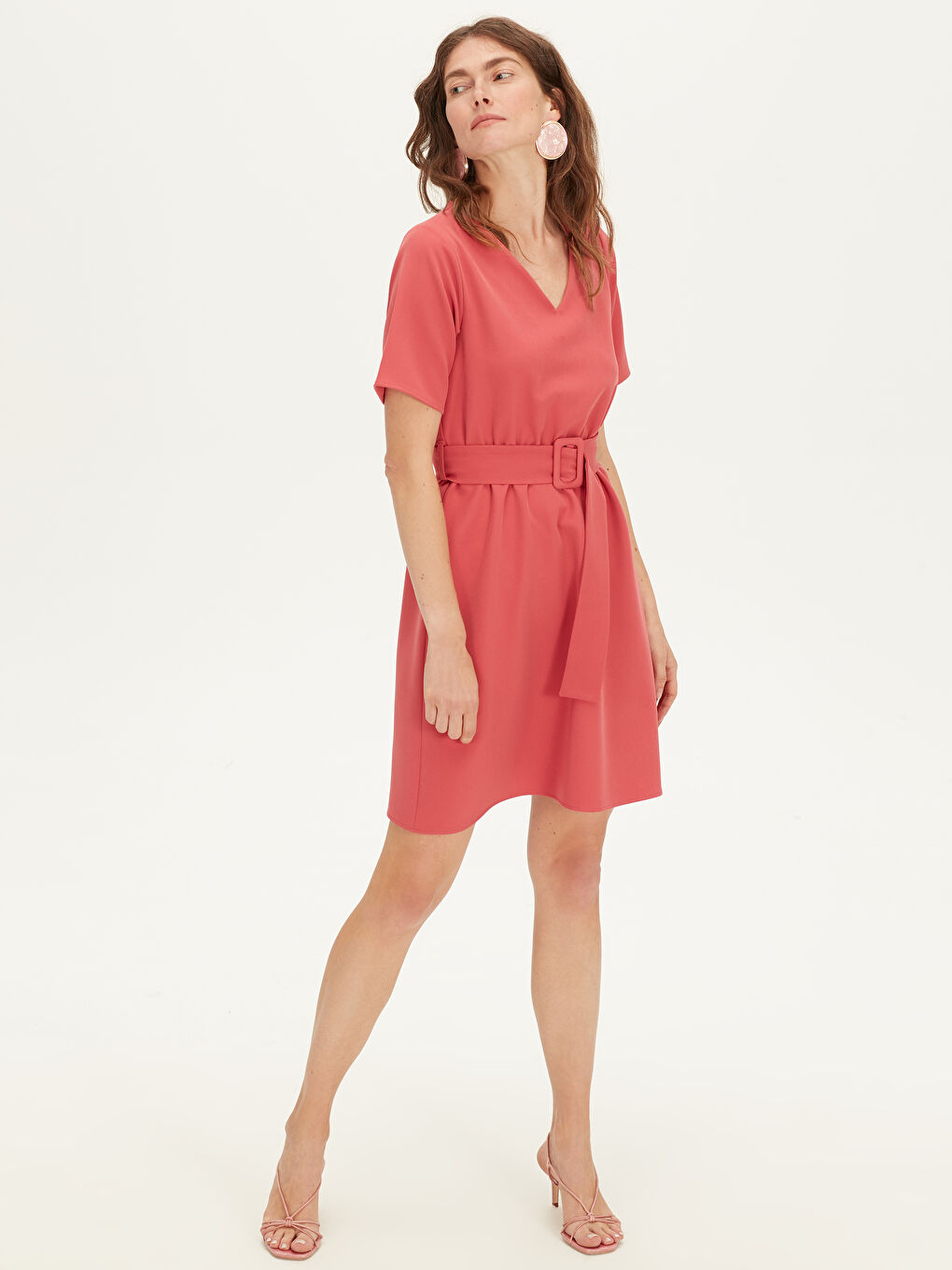 Әйелдер қызғылт Көйлек-1