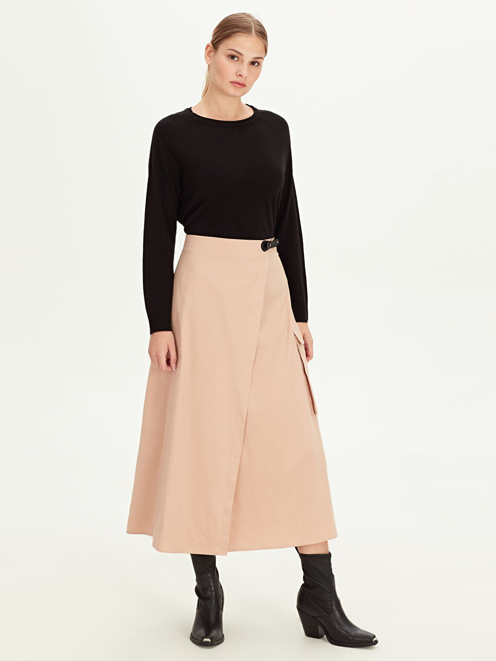 Bej Gabardin Kadın Etek