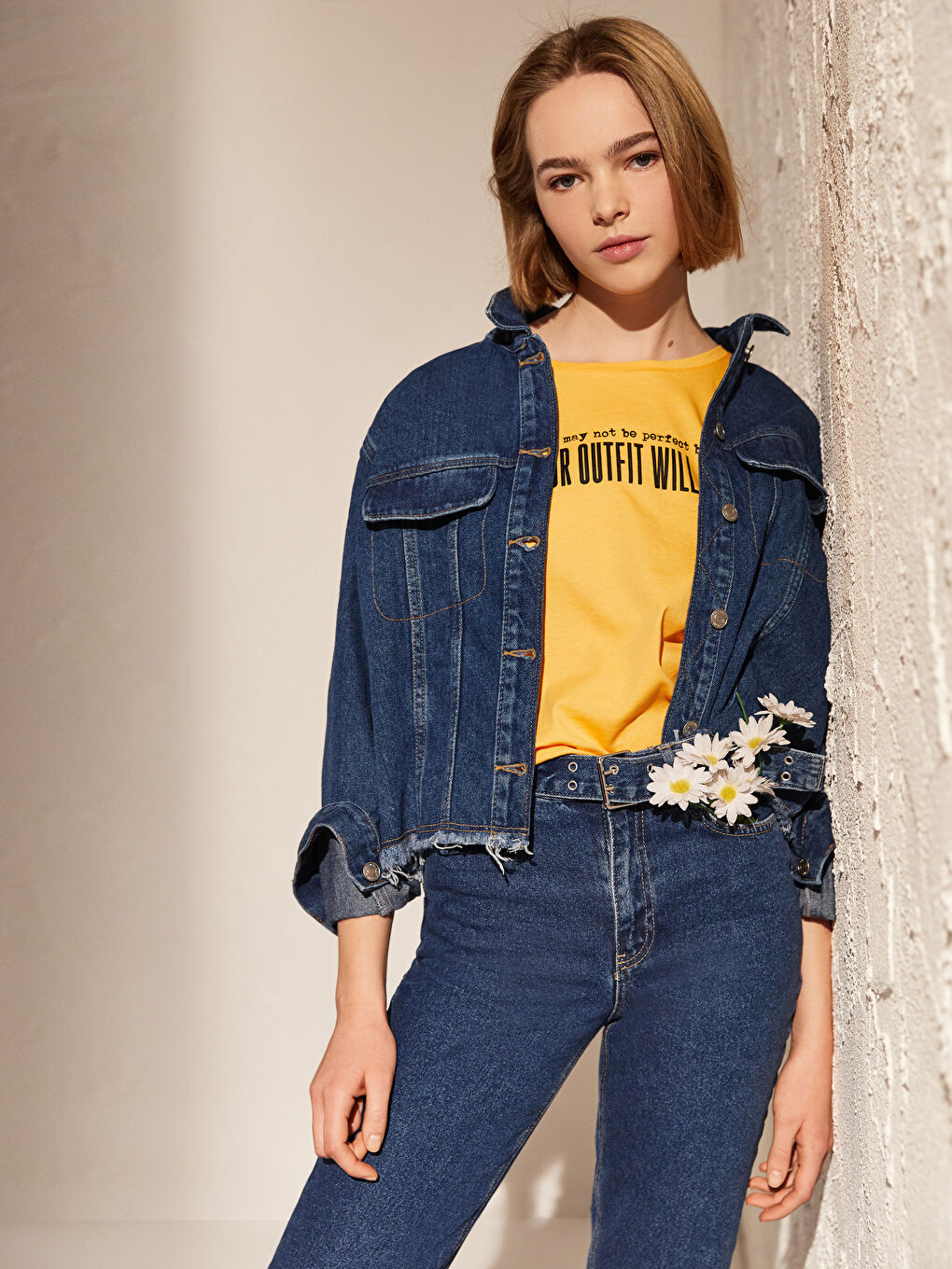 İndigo Kadın Cepli Jean Ceket-1