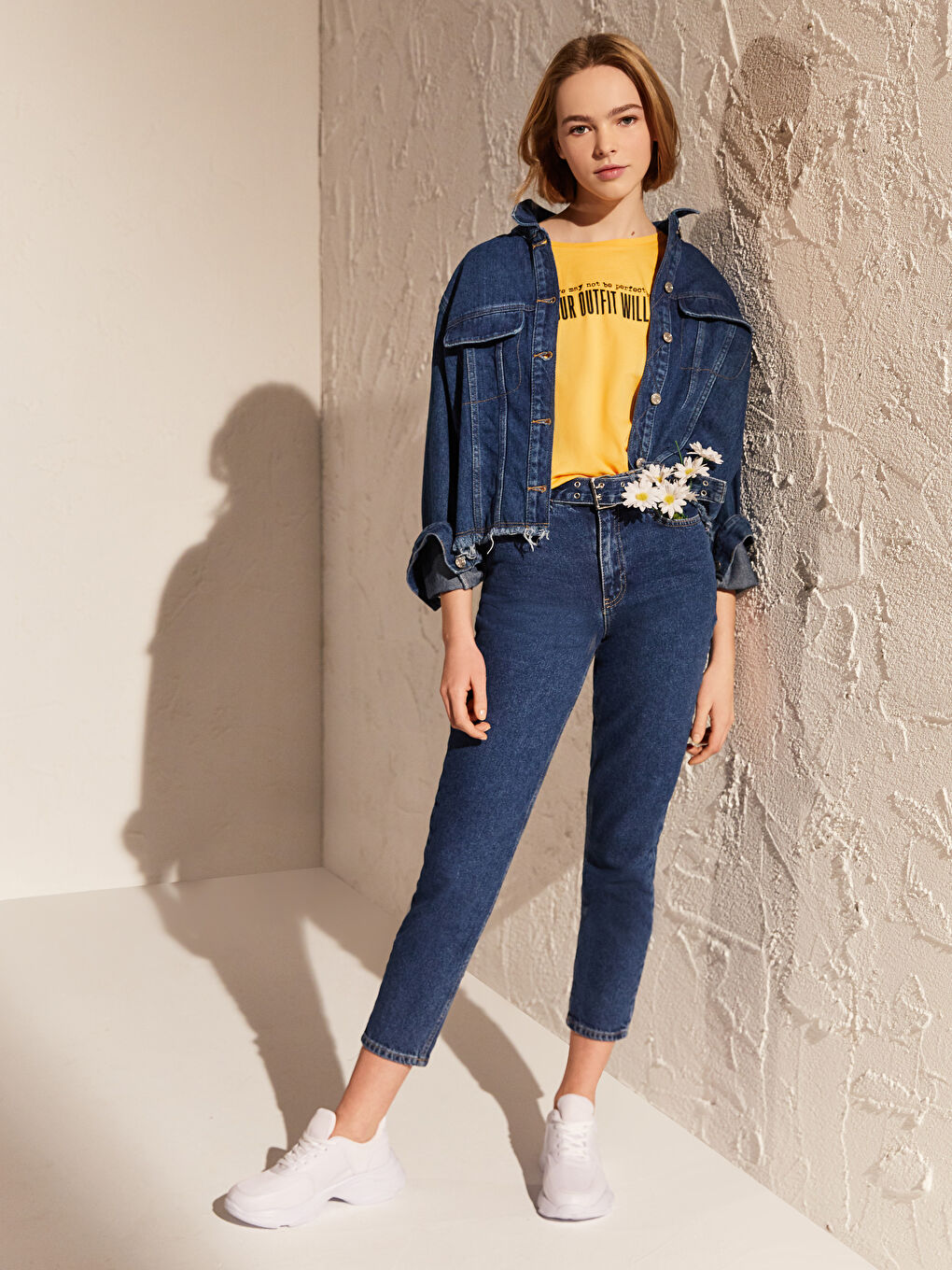 İndigo Kadın Cepli Jean Ceket-3