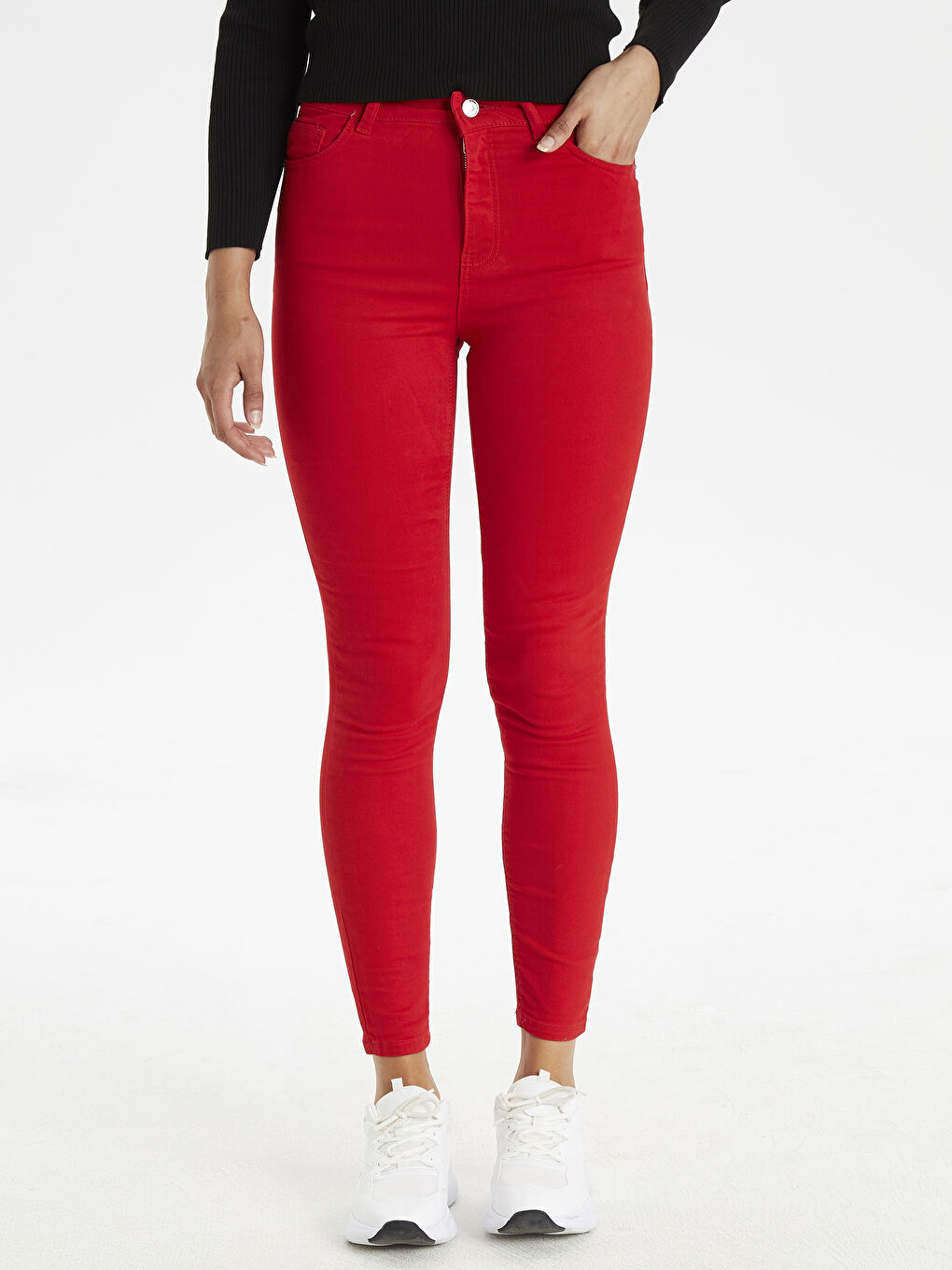 Kırmızı Jüpiter Süper Skinny Fit Kadın Jean Pantolon-1