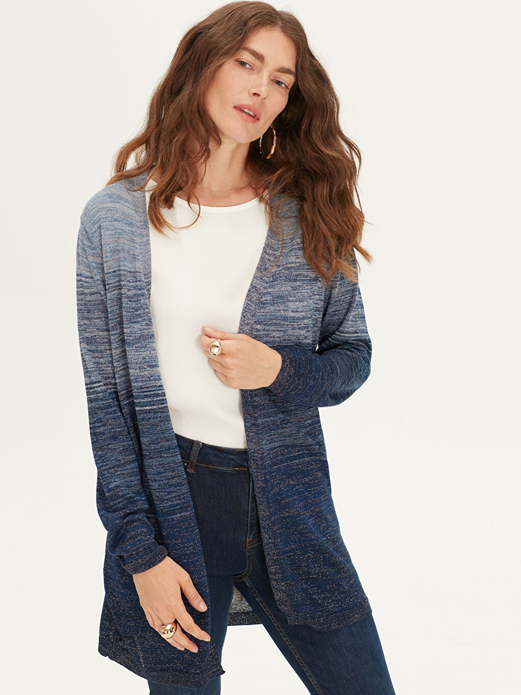 Lacivert V Yaka Kadın Hırka