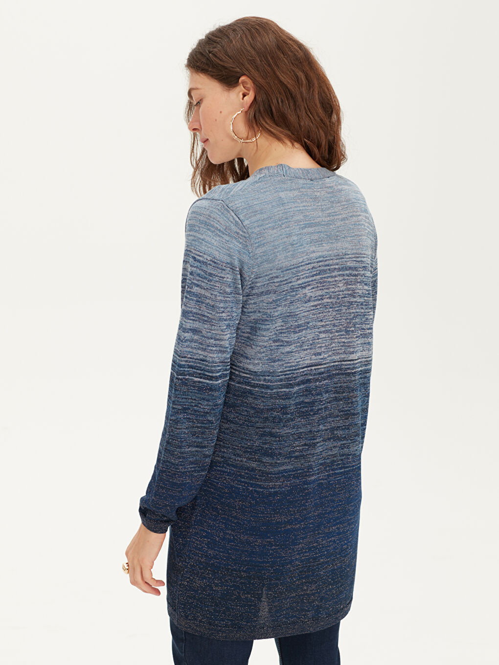 Lacivert V Yaka Kadın Hırka-2