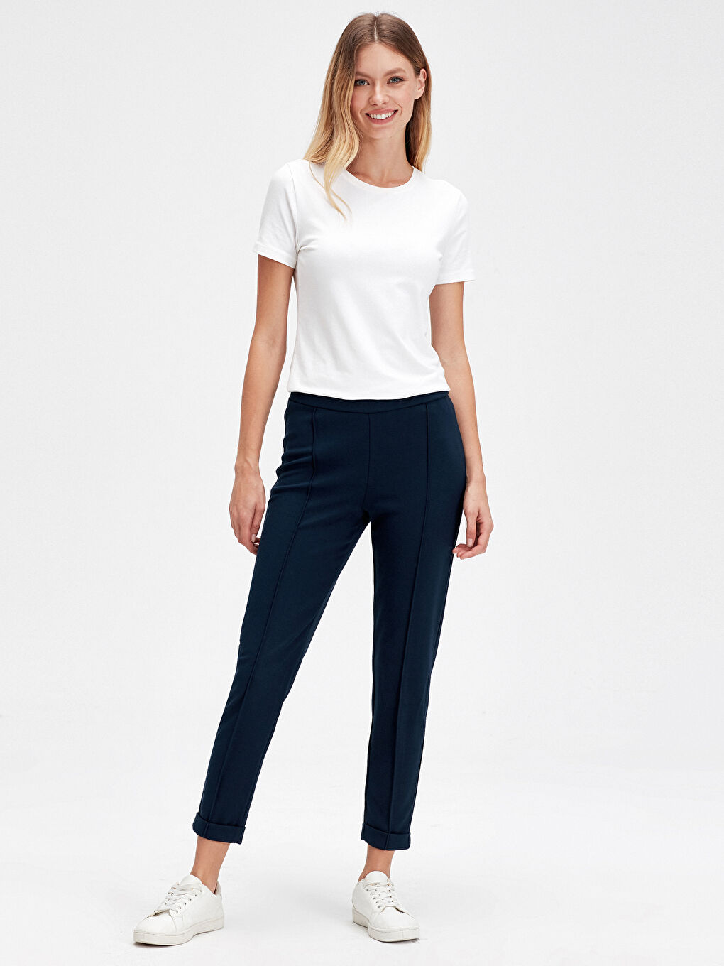 LCWAIKIKI Basic Wrist Length Women's Interlock Pants -9WL128Z8-E1J