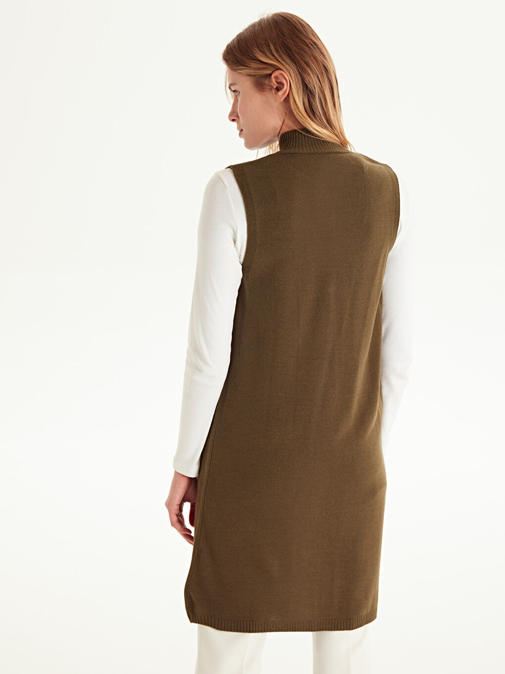 LCW Grace Women's Half Turtleneck Straight Sleeveless Vest -9WL131Z8-M5F