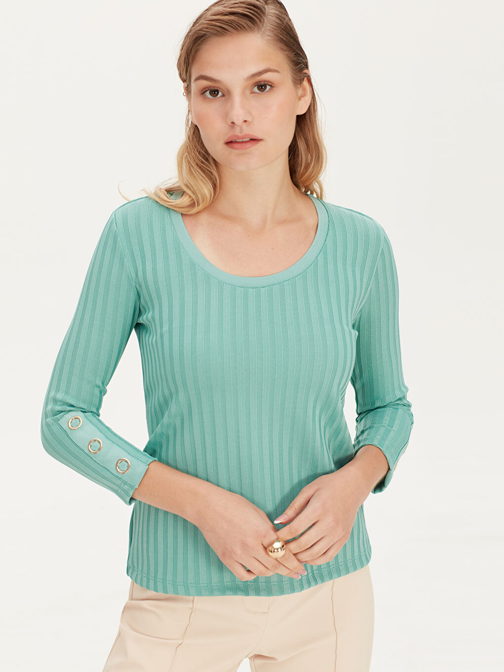 Mat Turkuaz Tişört-1