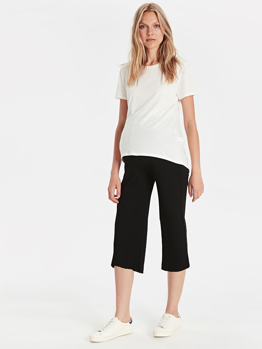 Self-Patterned Maternity Trousers
