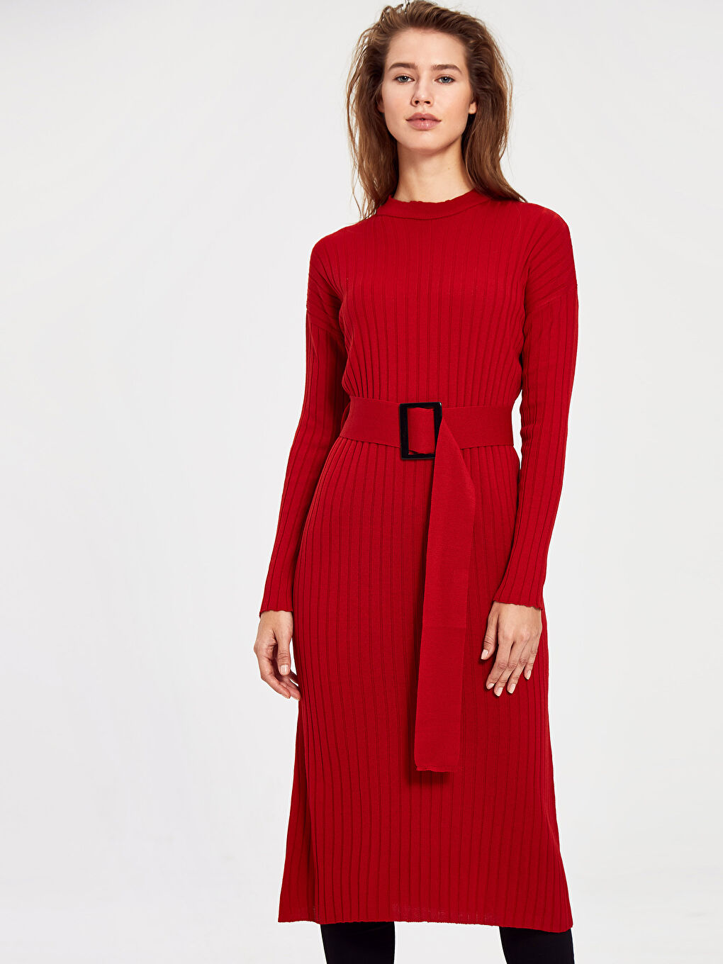 Kırmızı Bisiklet Yaka Kadın Tunik-1