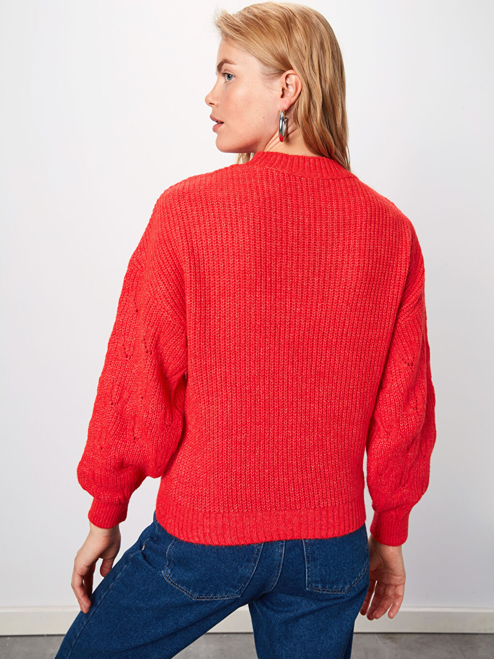 LCW Vision Crew Neck Long Sleeve Women's Sweater -9WL561Z8-GRQ