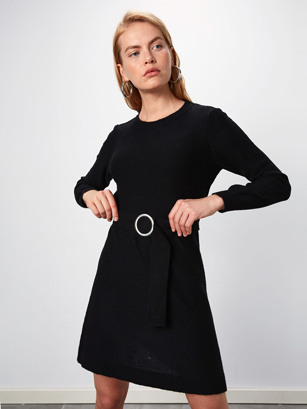 LCW Vision Crew Neck Long Sleeve Women's Knitwear Dress -9WL625Z8-CVL