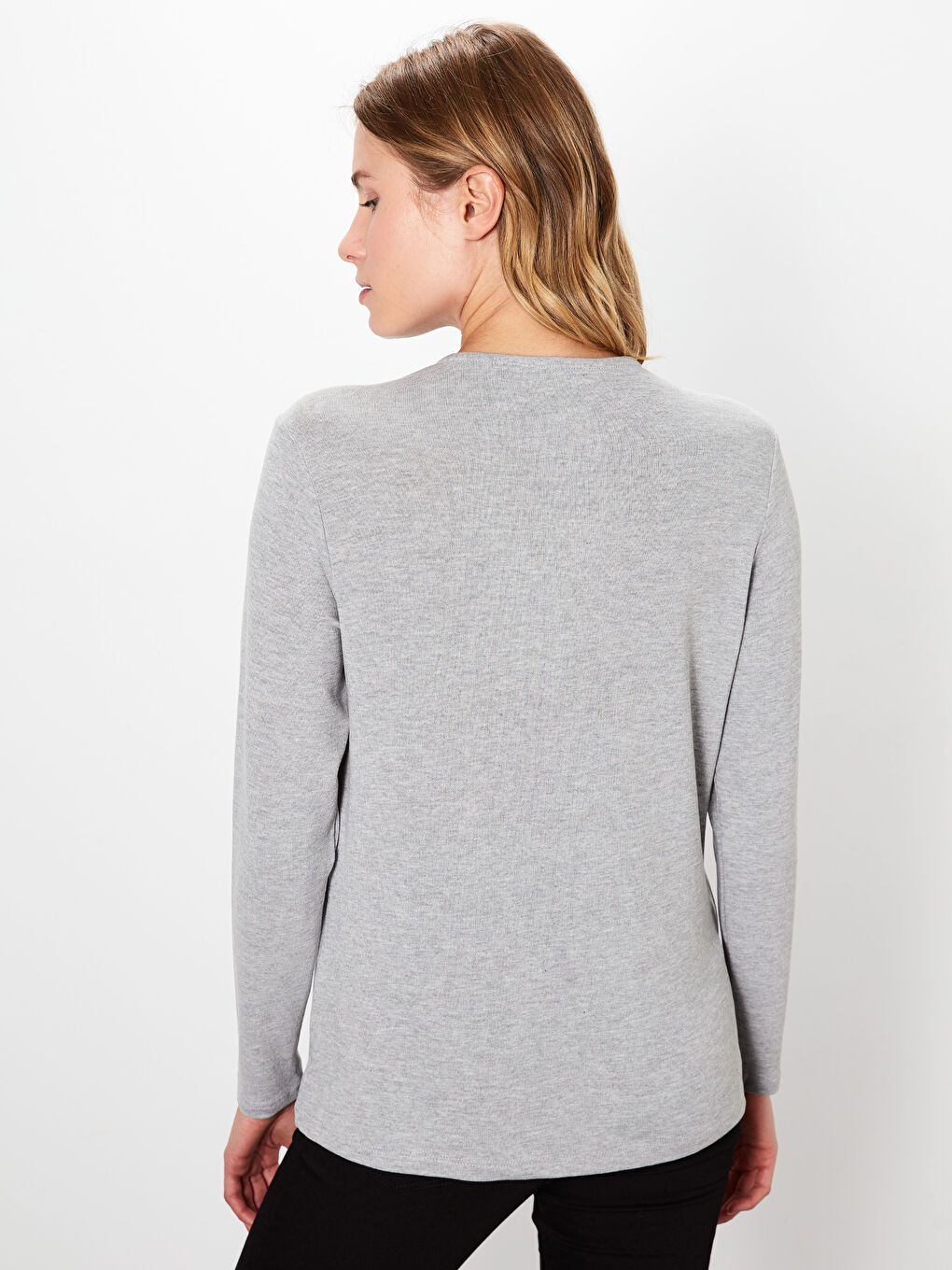 Gri Melanj Tişört-3