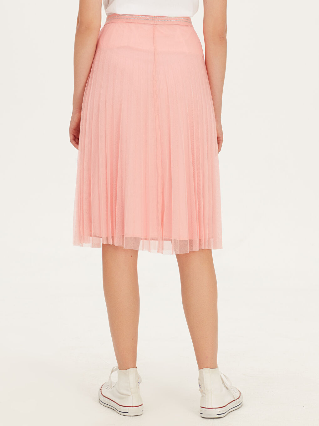 Pembe Tül Kadın Etek-2