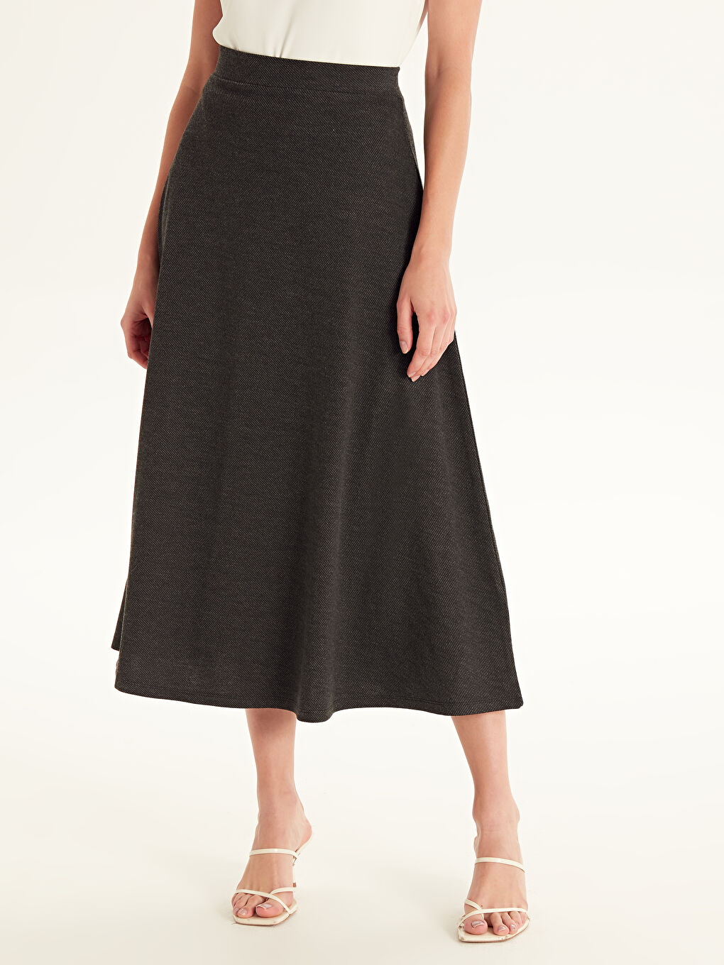 Antrasit Rahat Kalıp Kadın Etek-2