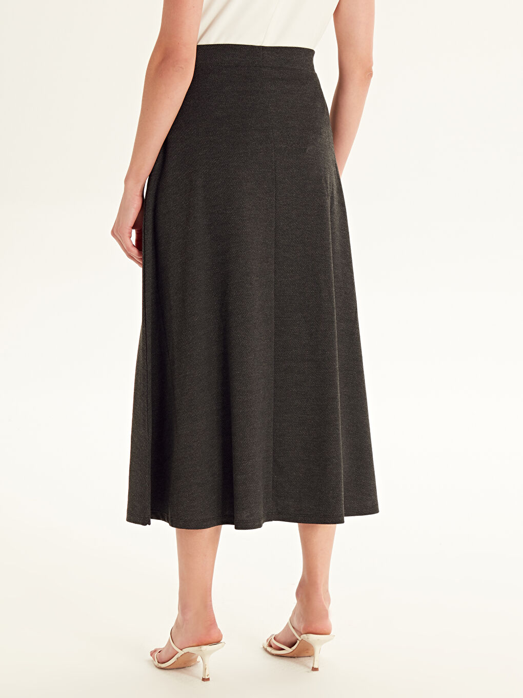 Antrasit Rahat Kalıp Kadın Etek-3