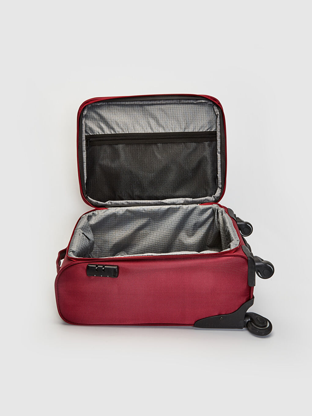 Bordo Kilit Detaylı Küçük Boy Valiz-2