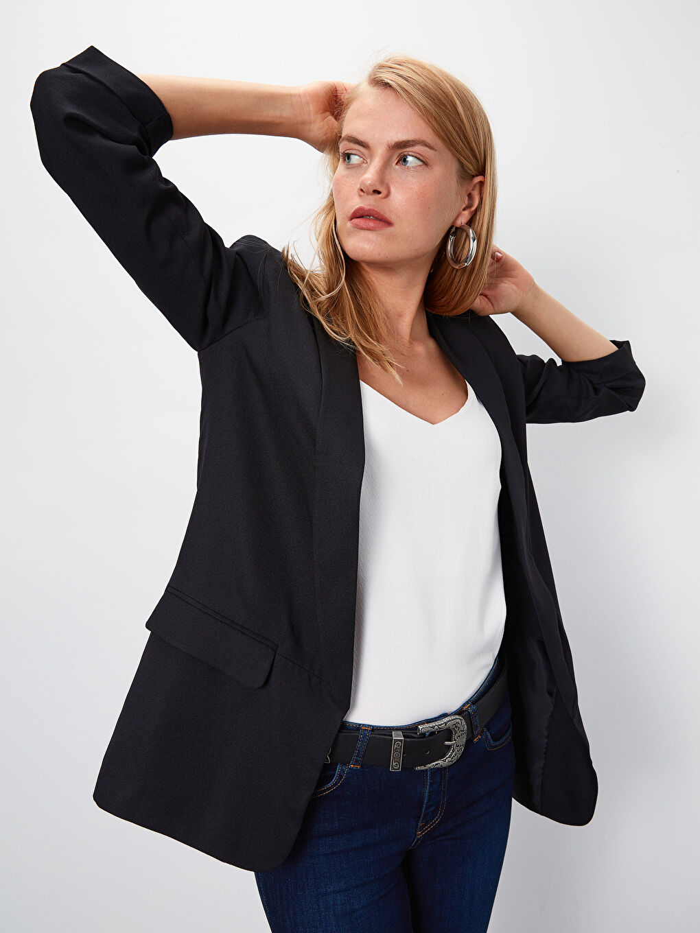 Siyah Regular Fit Blazer Ceket