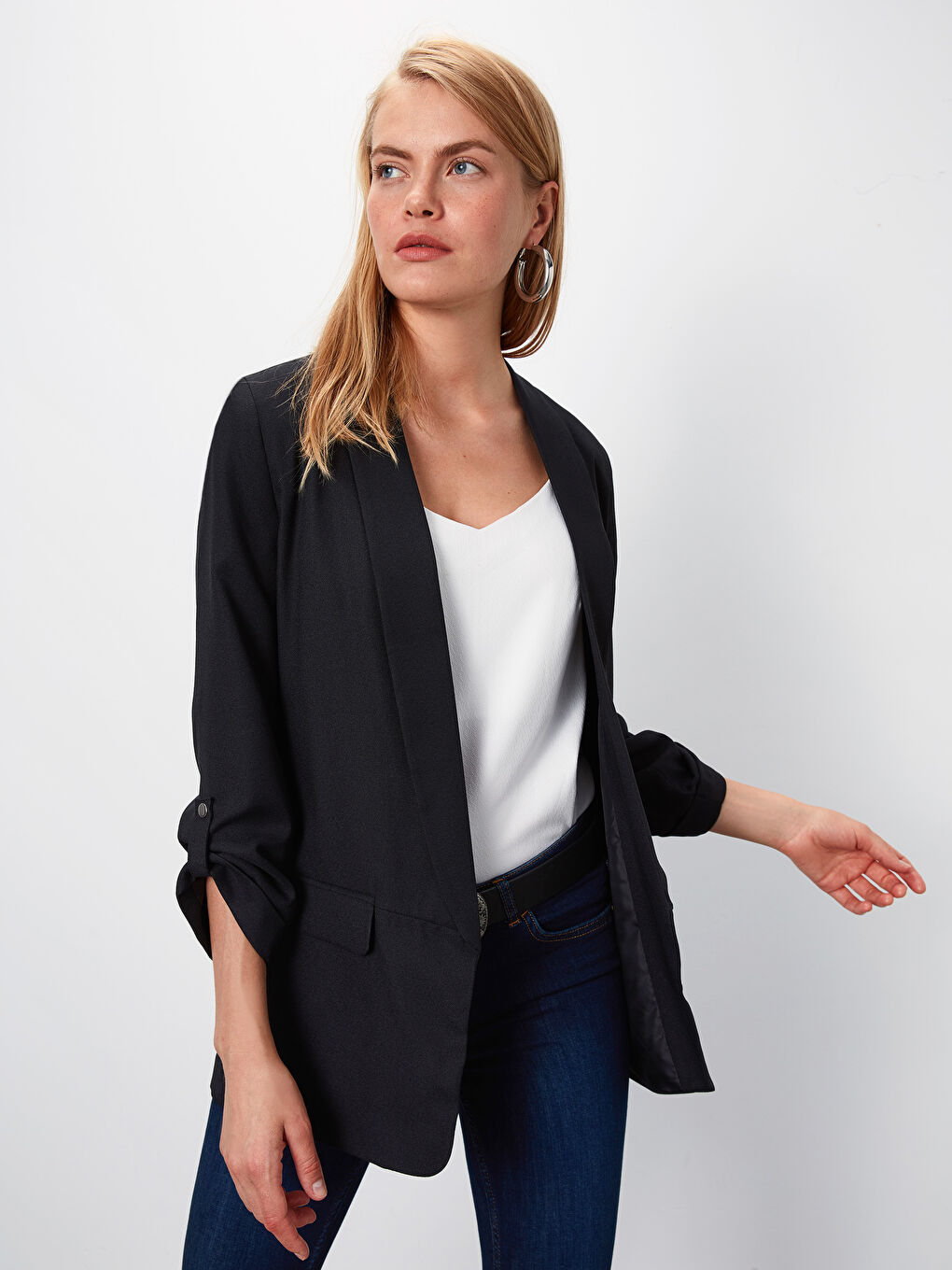 Siyah Regular Fit Blazer Ceket-1