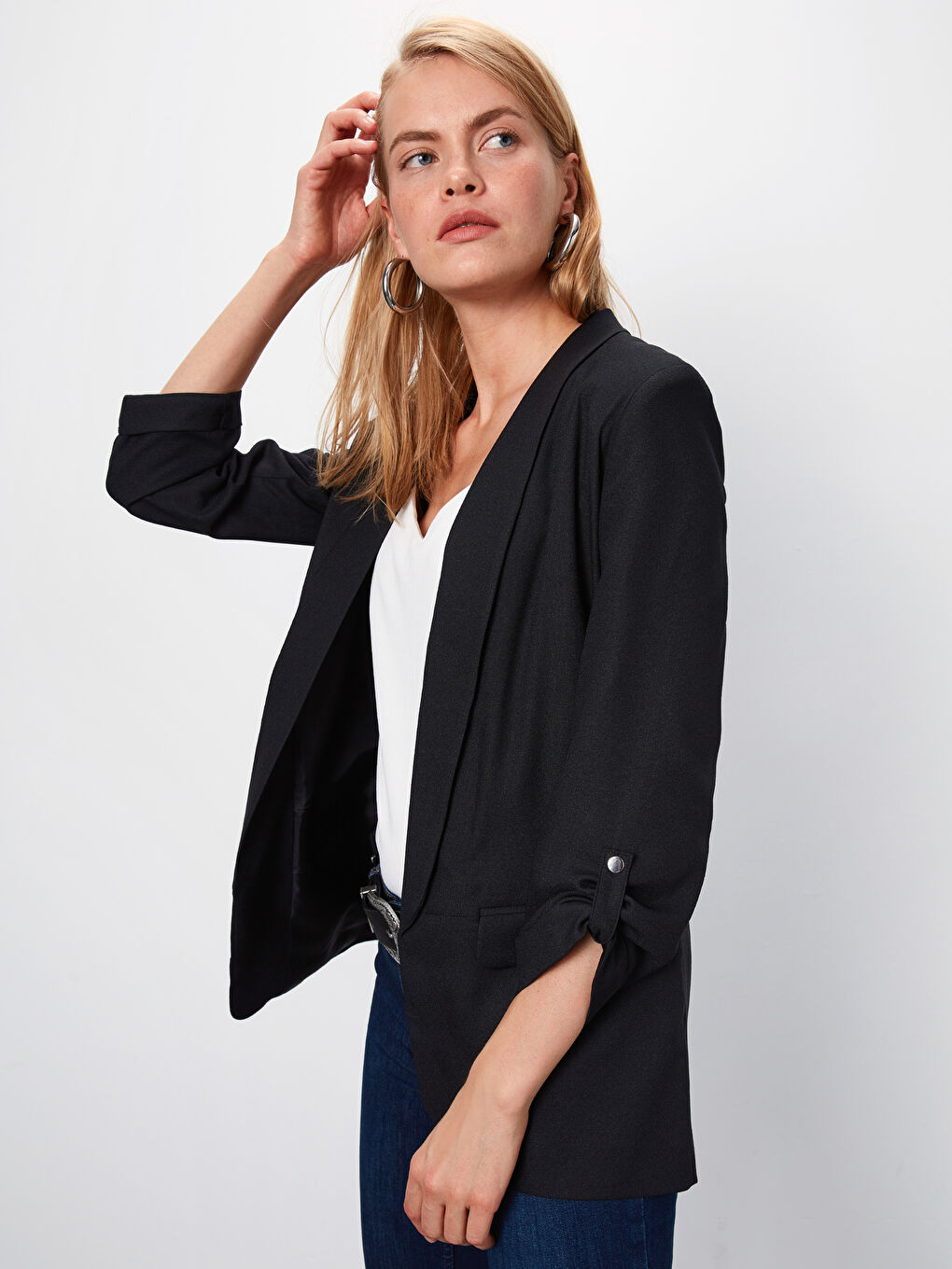 Siyah Regular Fit Blazer Ceket-2