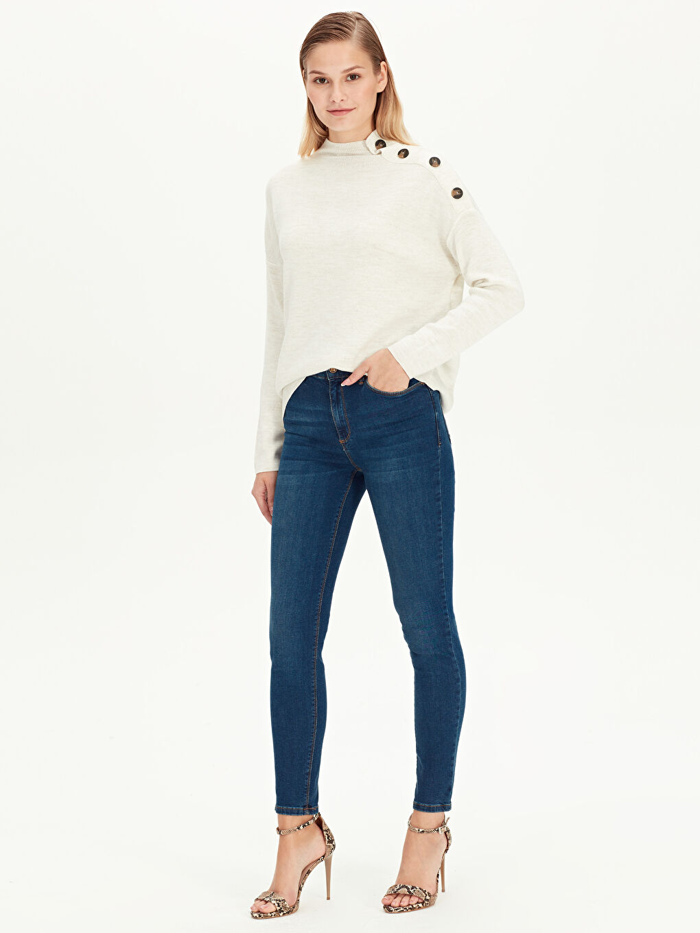 İndigo Jüpiter Süper Skinny Fit Kadın Jean Pantolon-1