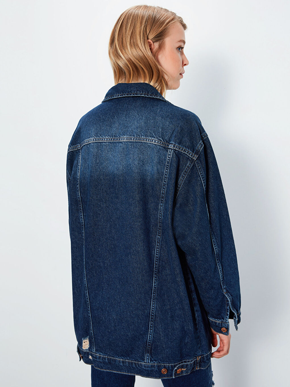 İndigo Kadın Jean Ceket-3
