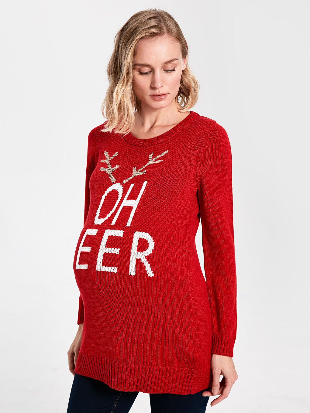 Crew Neck Maternity Sweater-1