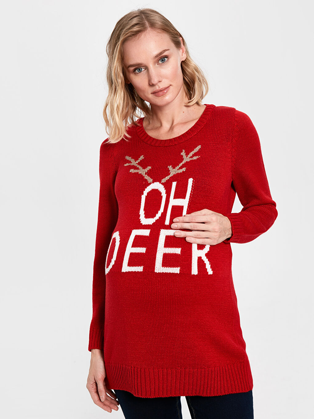 Crew Neck Maternity Sweater-2