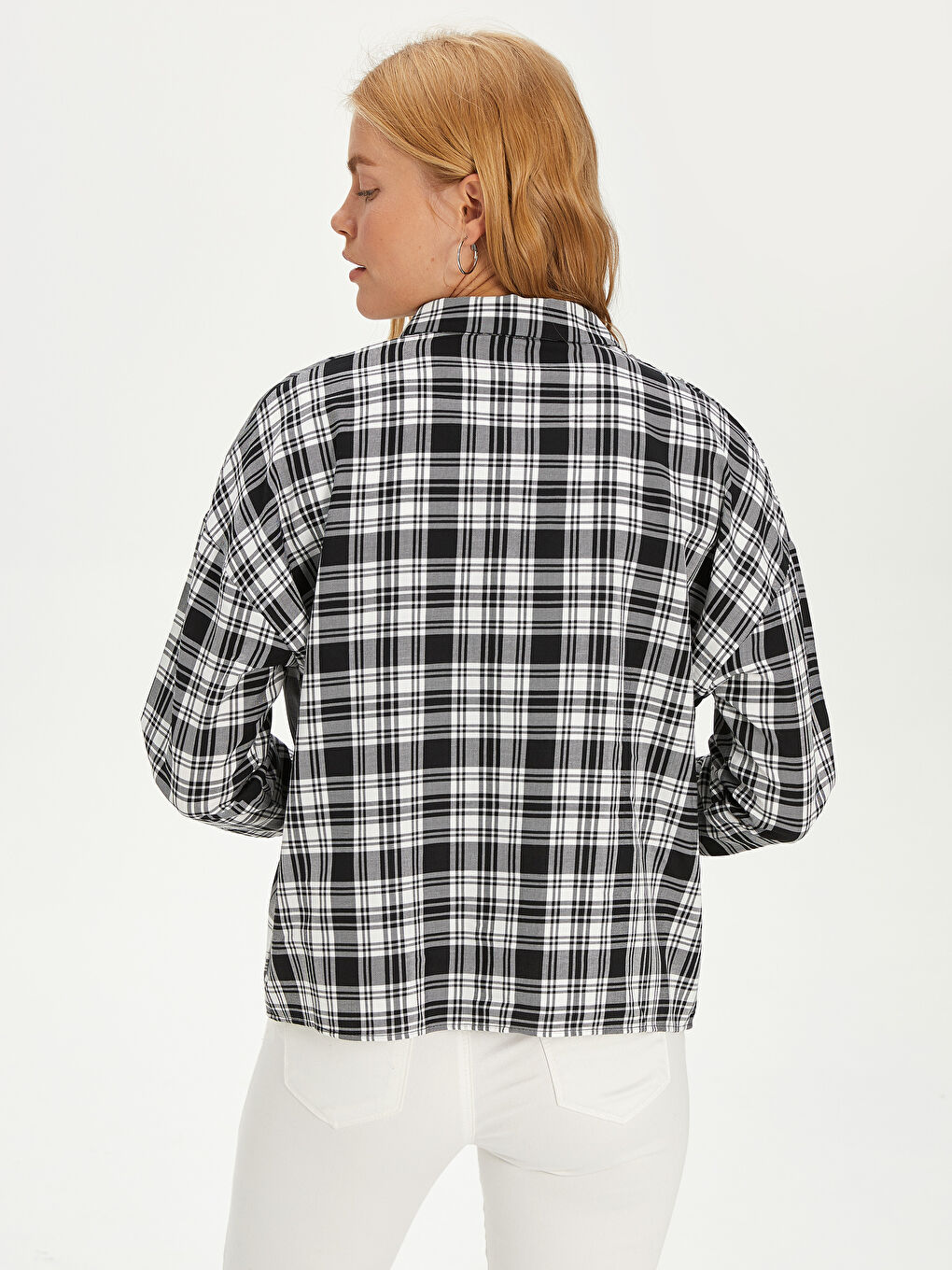 Shirt Collar Standard Fit Long Sleeve Women's Shirt-4